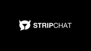 Stripchat review logo on black background